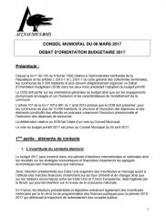 Débat d'orientation Budgétaire 2017