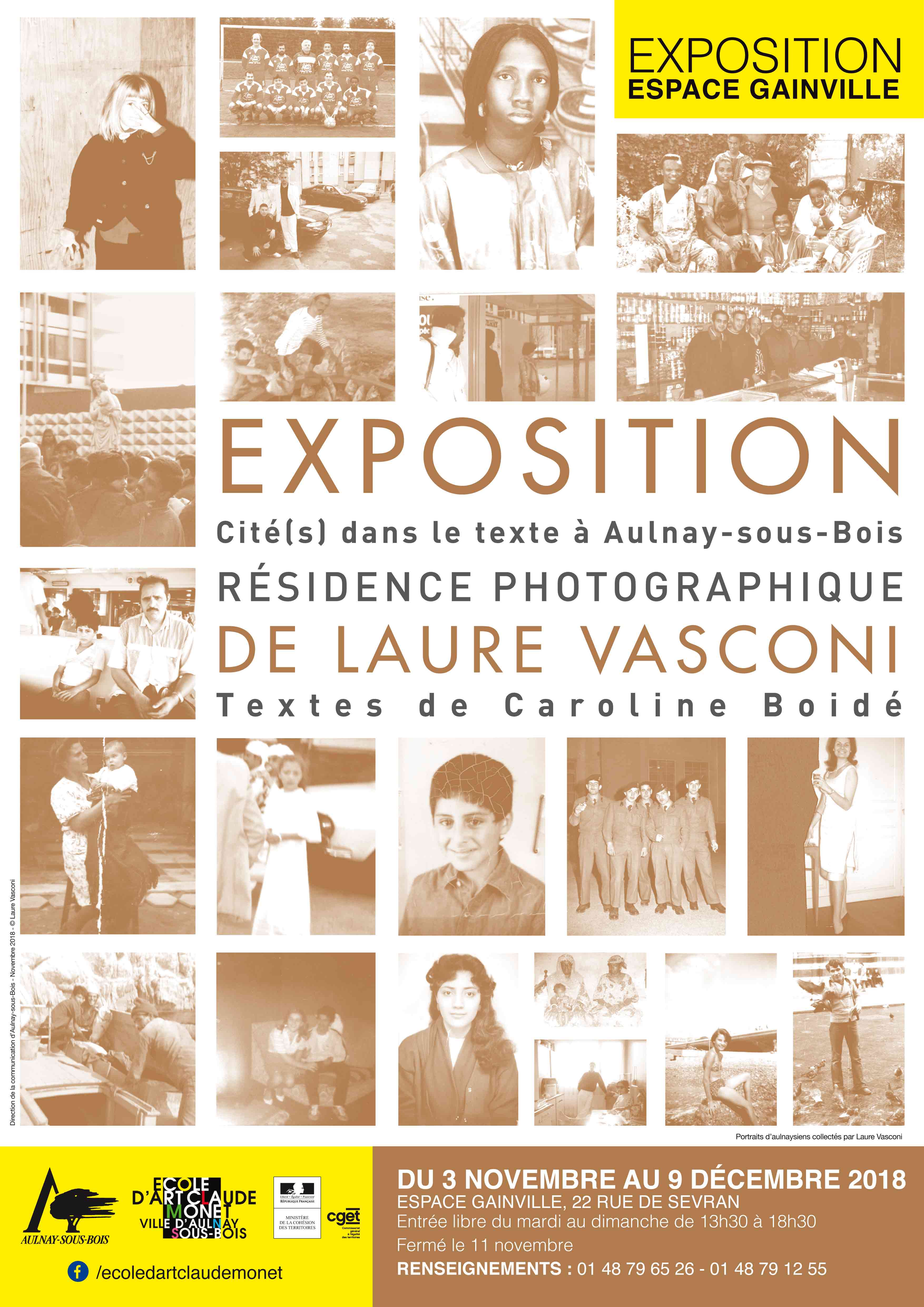 Affiche de l'exposition Laure Vasconi présentant des photos anciennes en SEPIA